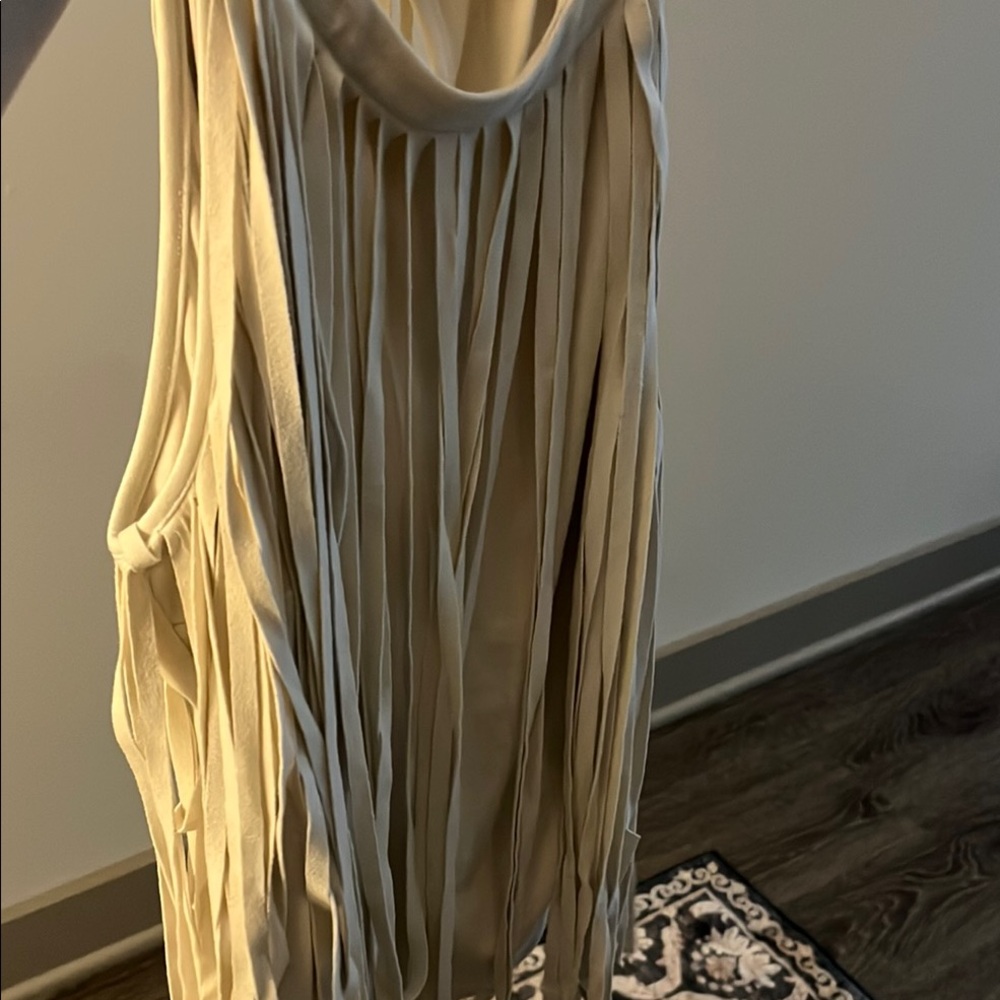 Idyllwind Beige Fringe Tank Top